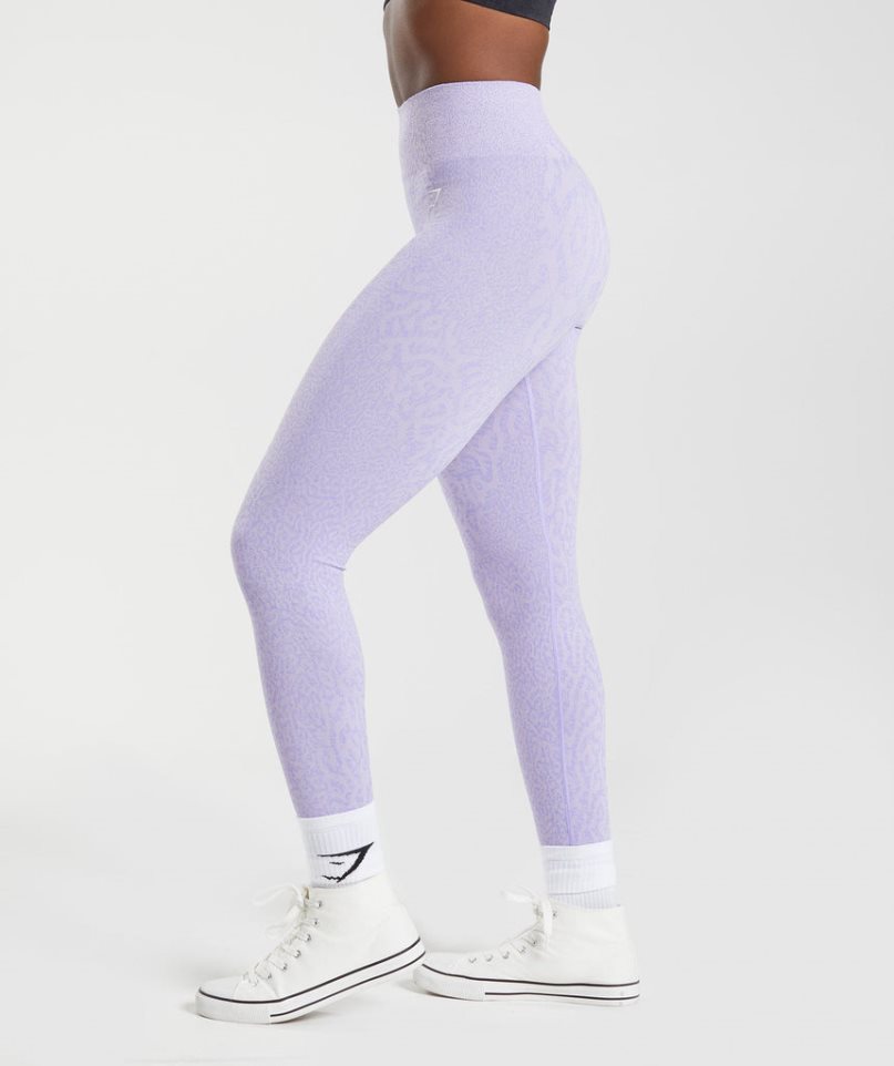 Legginsy Gymshark Adapt Animal Seamless Damskie Lawenda | PL 192OFY